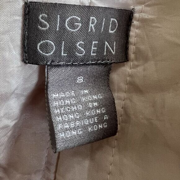 Sigrid Olsen Women Jacket Size 8 Pink Silk Button Snaps Barbie Beach Vacation - Picture 5 of 15